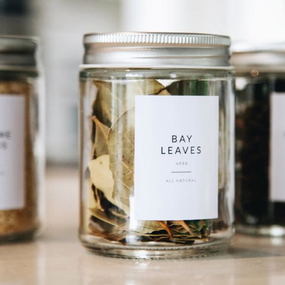 🆕 146 MINIMALIST SPICE JAR LABELS SET - Waterproof Labels ~ White w/ Black Font - Picture 12 of 13